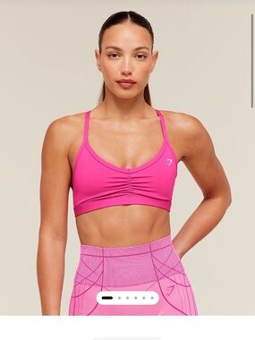Gymshark Pink Ruched Sports Bra NEW
